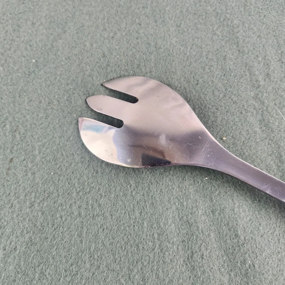 Temptations Old World Stainless Steel Salad‎ Serving Fork Floral Lace Blue